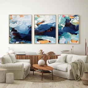 Abstract Waterfall Canvas Set Of 3