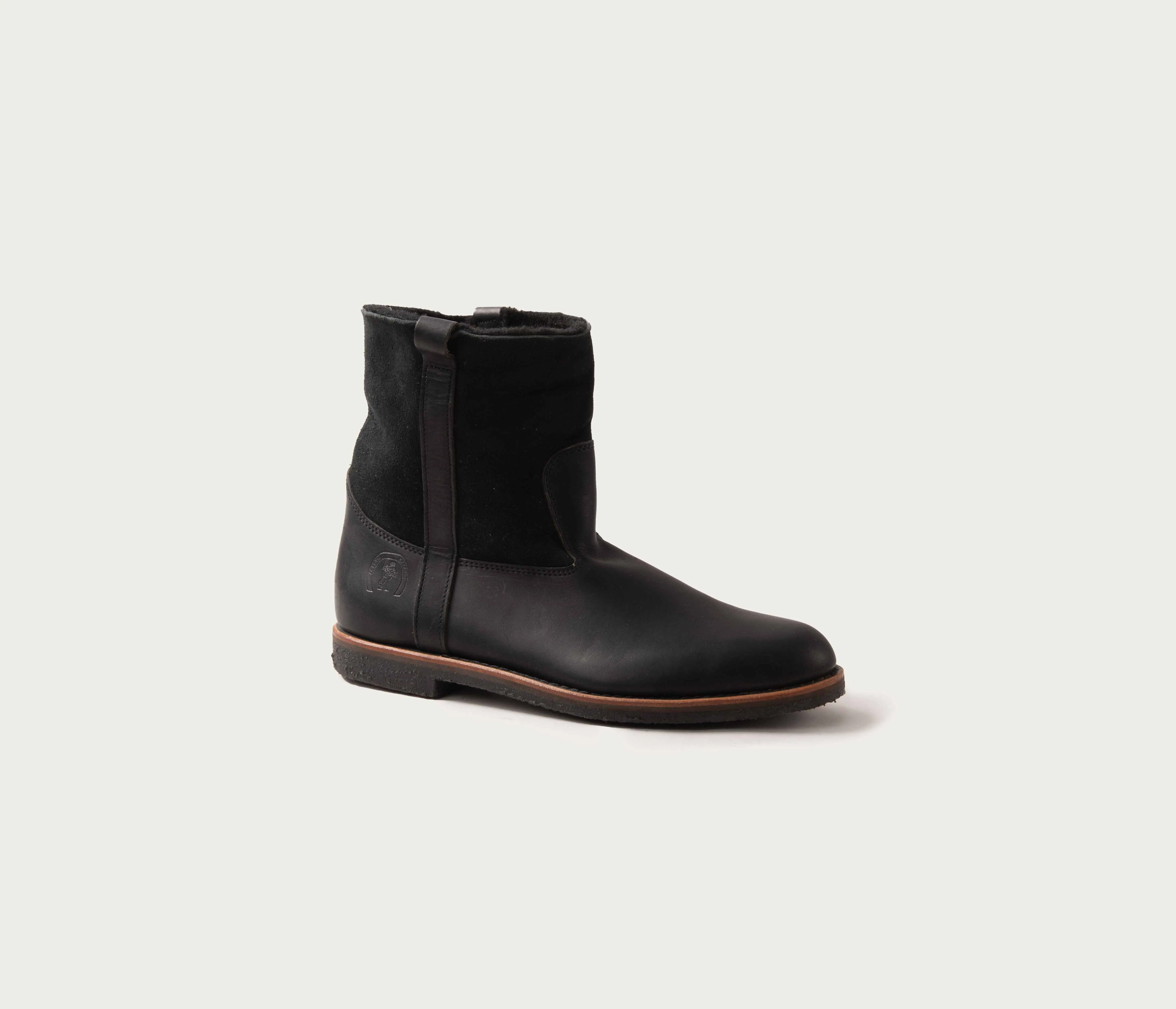 Avoriaz Black &amp; Sheepskin Crepe Ankle Boot - Low Price