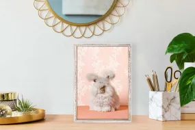 Bunny On Pink Mini Framed Canvas