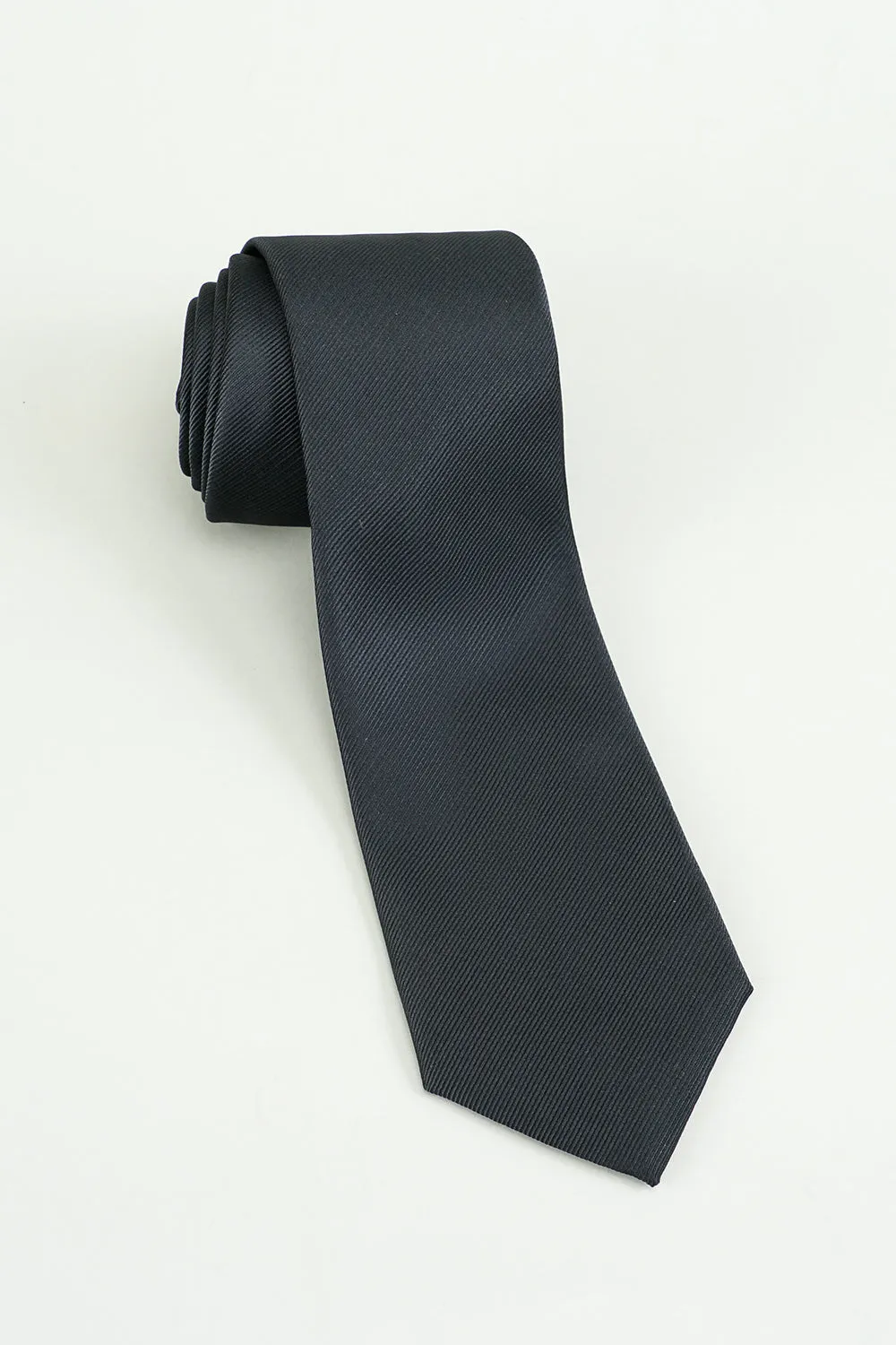 Men's Black Solid Satin Party Tie