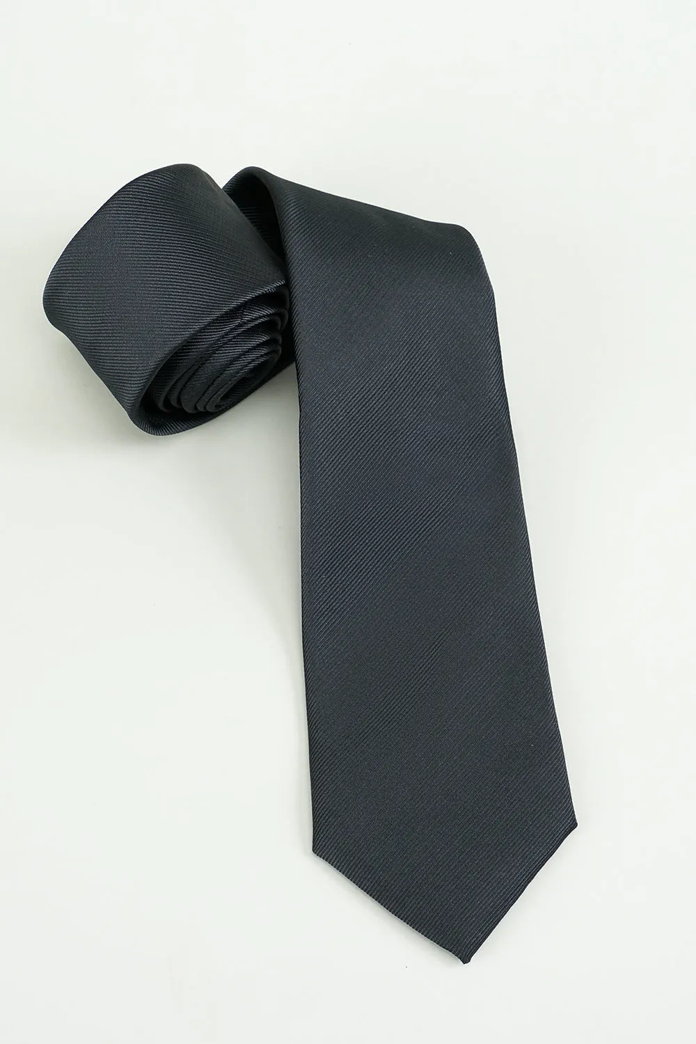 Men's Black Solid Satin Party Tie