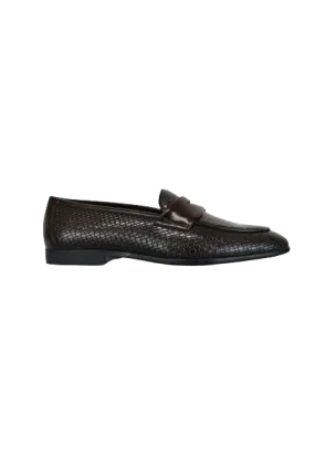 P CROUCH & CO Ox Blood Brown Croc