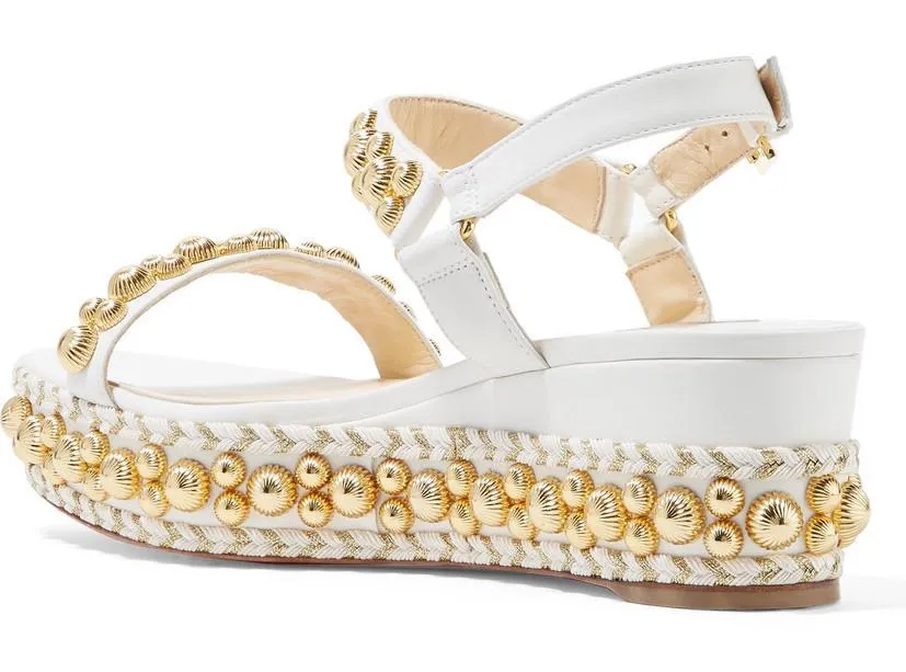 'Rondaclou' 60 Studded Leather Wedge Sandals