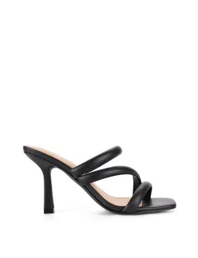 Spence Heeled Sandals - Black Leather