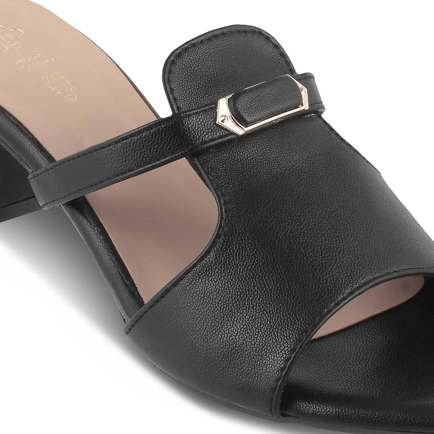 The Miso Black Women's Dress Block Heel Sandals Tresmode