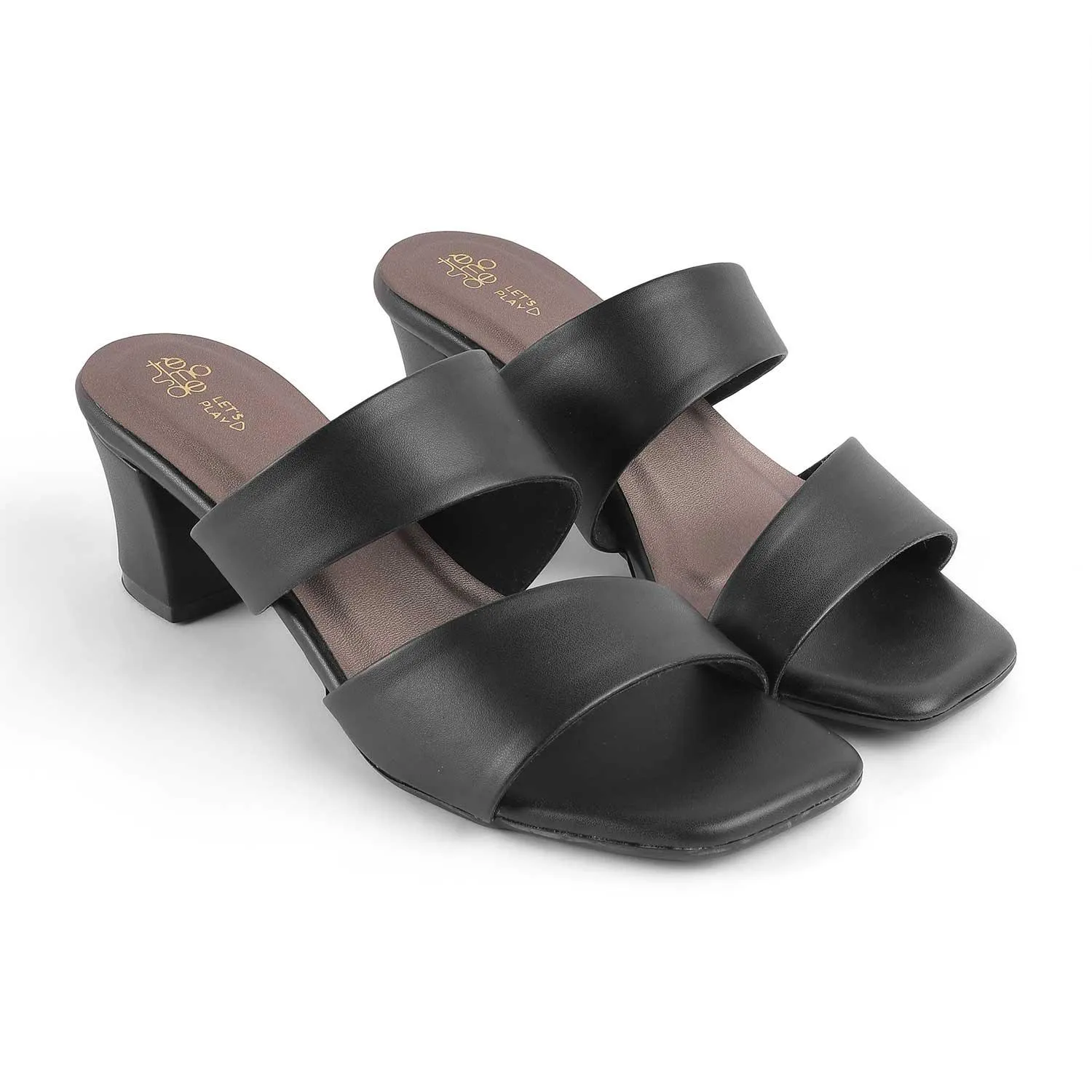 Tresmode Dejvice Black Women's Casual Block Heel Sandals