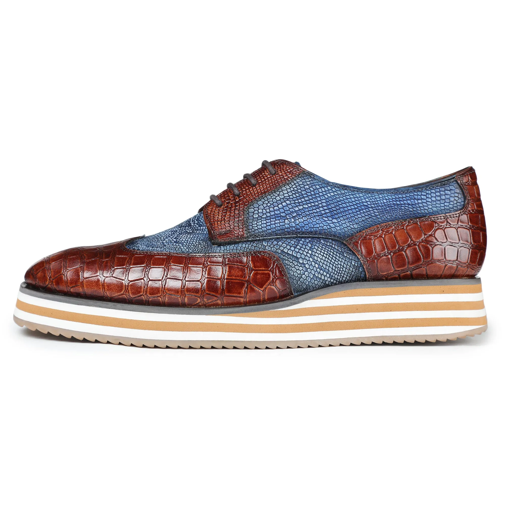 Wingtip Sneakers- Crocs Brown & Blue