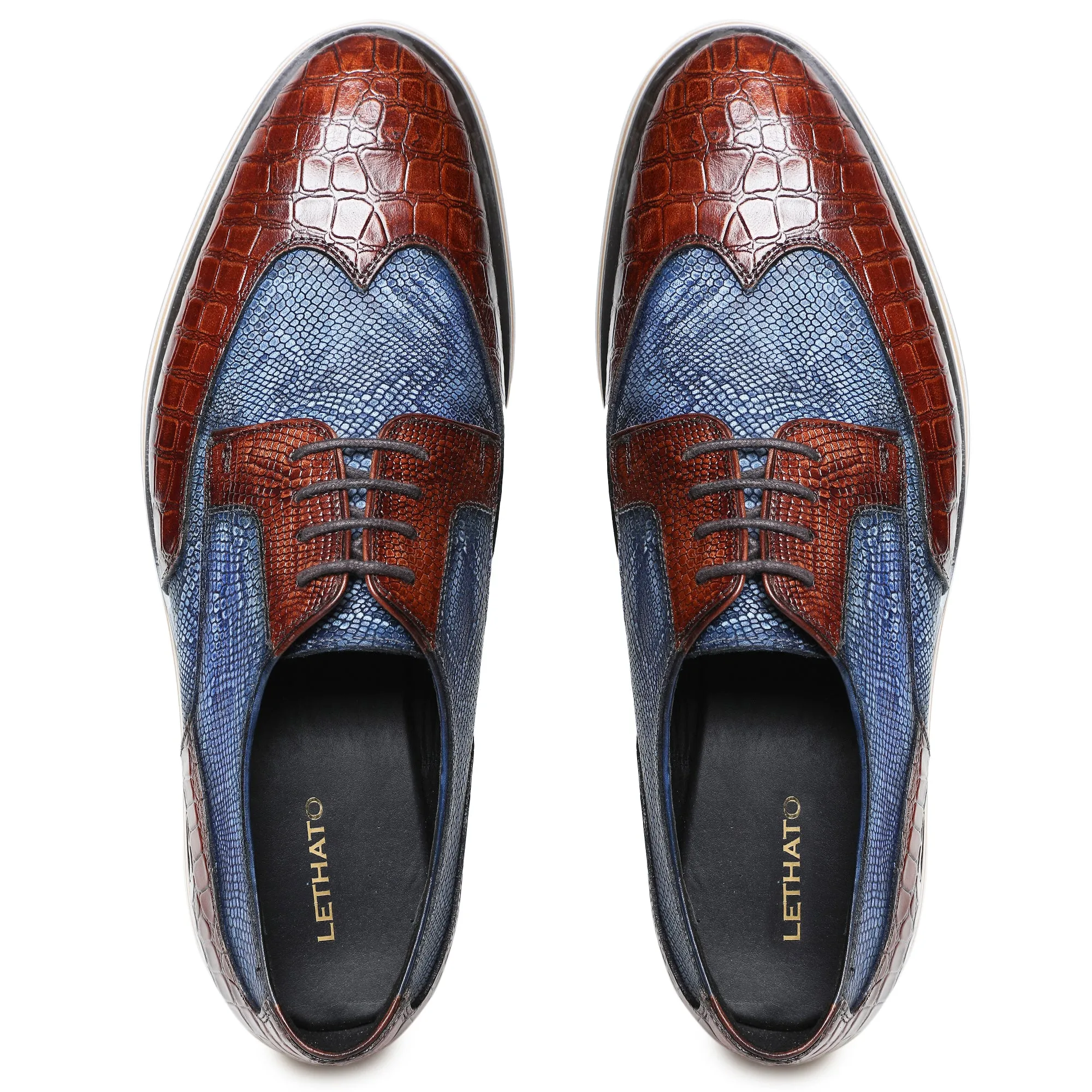 Wingtip Sneakers- Crocs Brown & Blue