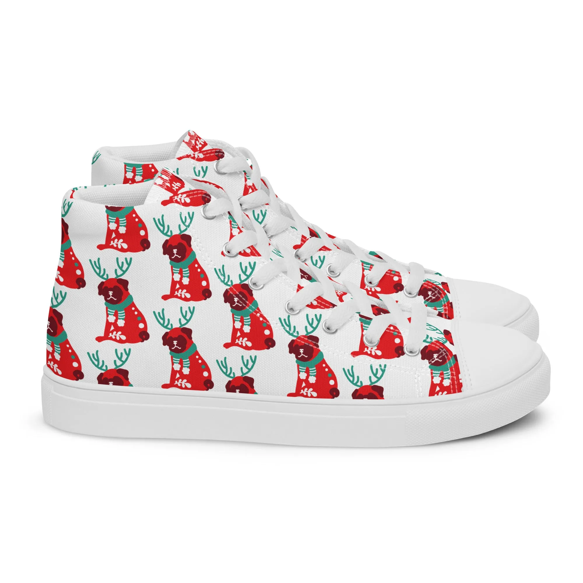 Women Christmas High Top Canvas Shoes (Glamourange Holiday Magic Canvas Shoes For Women - 0013)