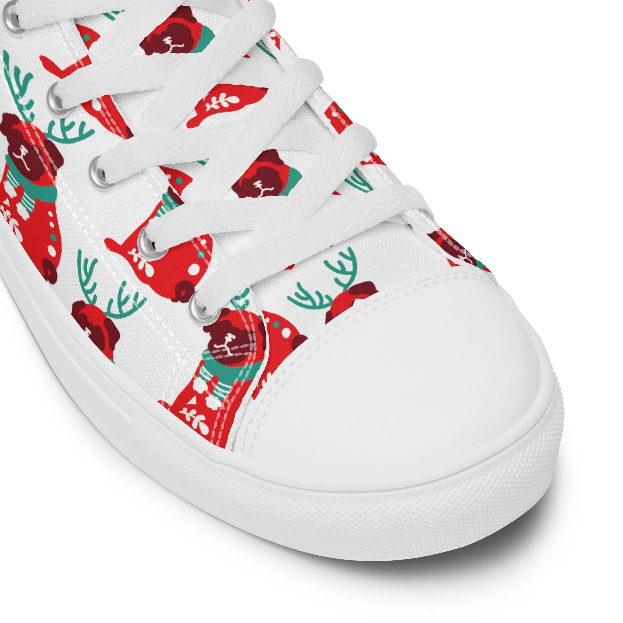 Women Christmas High Top Canvas Shoes (Glamourange Holiday Magic Canvas Shoes For Women - 0013)