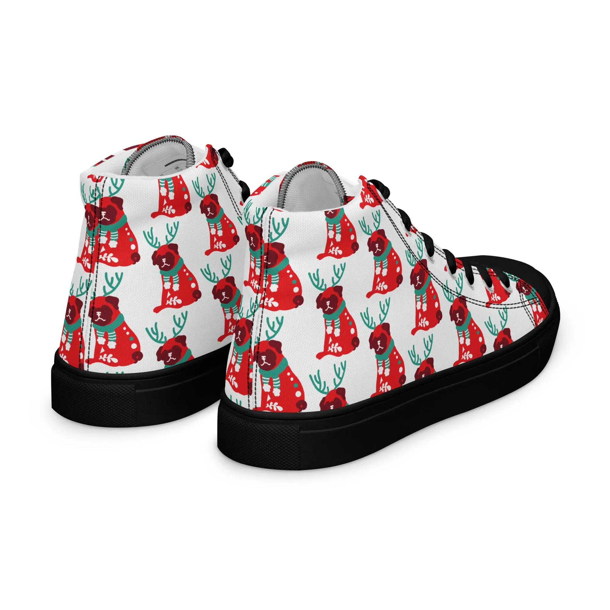 Women Christmas High Top Canvas Shoes (Glamourange Holiday Magic Canvas Shoes For Women - 0013)