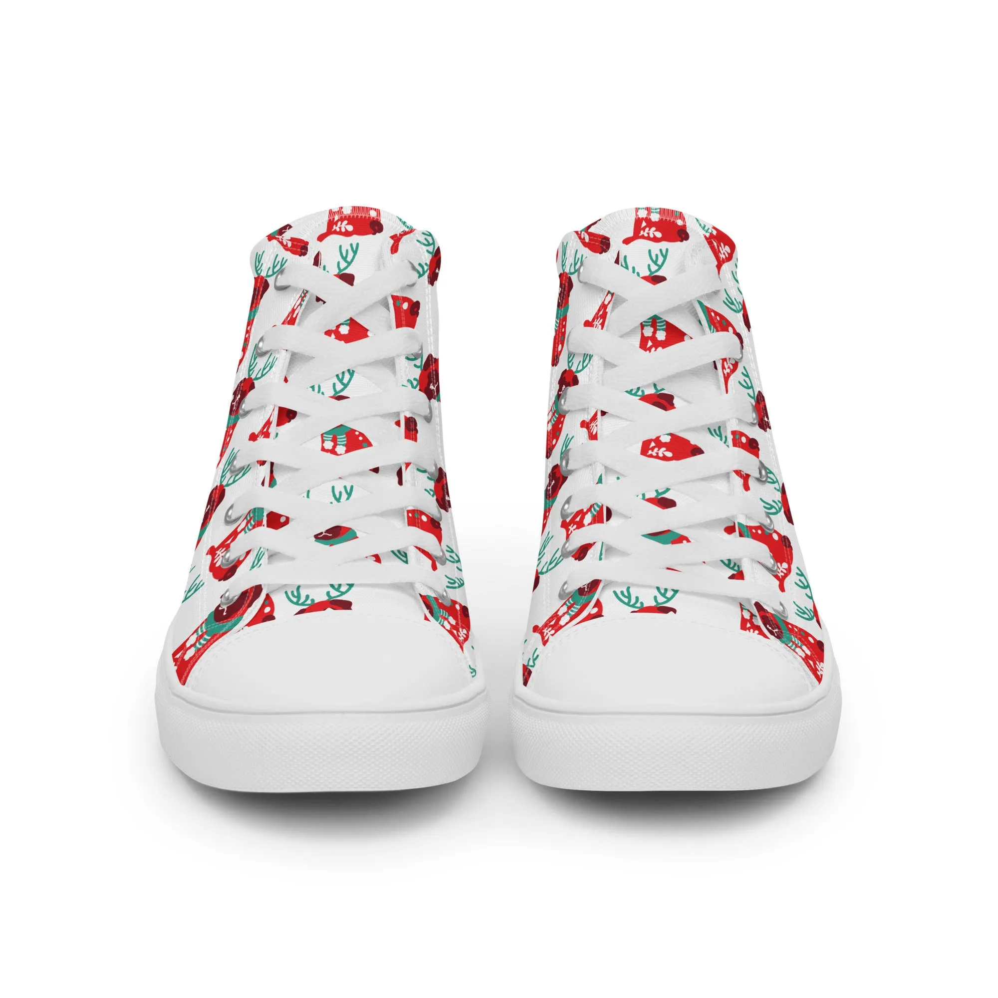 Women Christmas High Top Canvas Shoes (Glamourange Holiday Magic Canvas Shoes For Women - 0013)