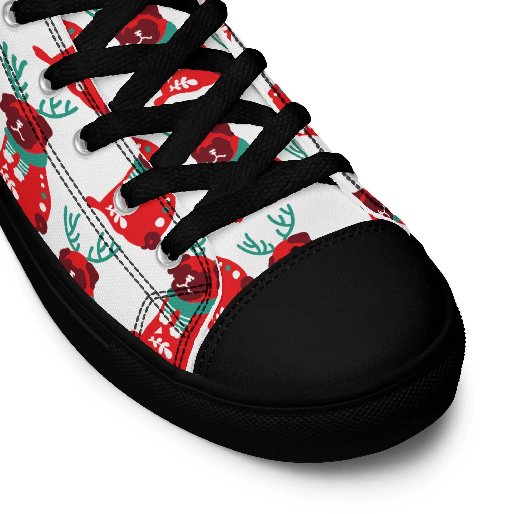 Women Christmas High Top Canvas Shoes (Glamourange Holiday Magic Canvas Shoes For Women - 0013)