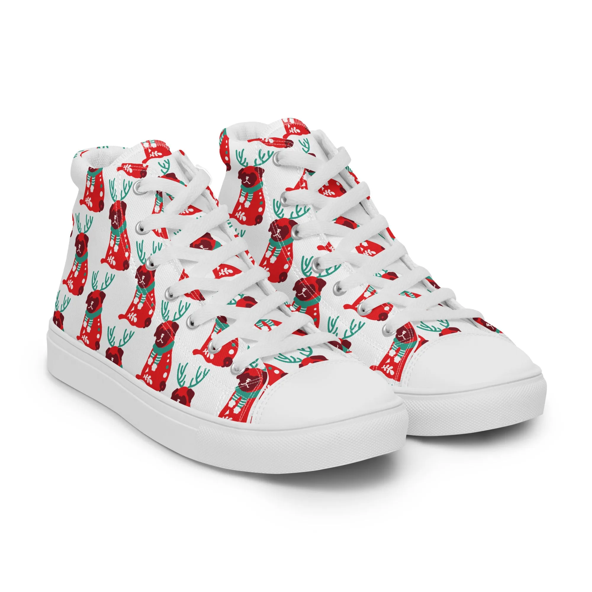 Women Christmas High Top Canvas Shoes (Glamourange Holiday Magic Canvas Shoes For Women - 0013)