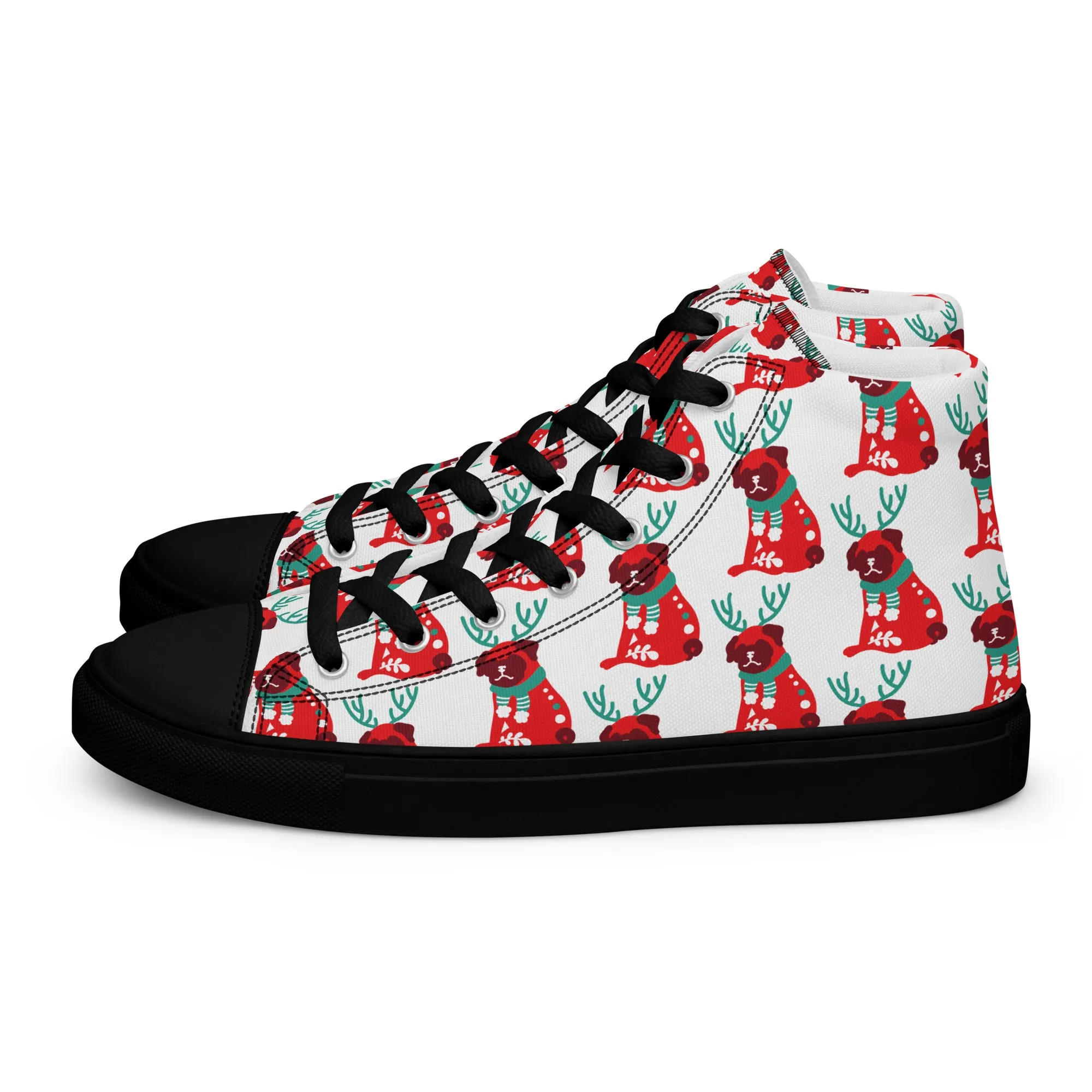 Women Christmas High Top Canvas Shoes (Glamourange Holiday Magic Canvas Shoes For Women - 0013)