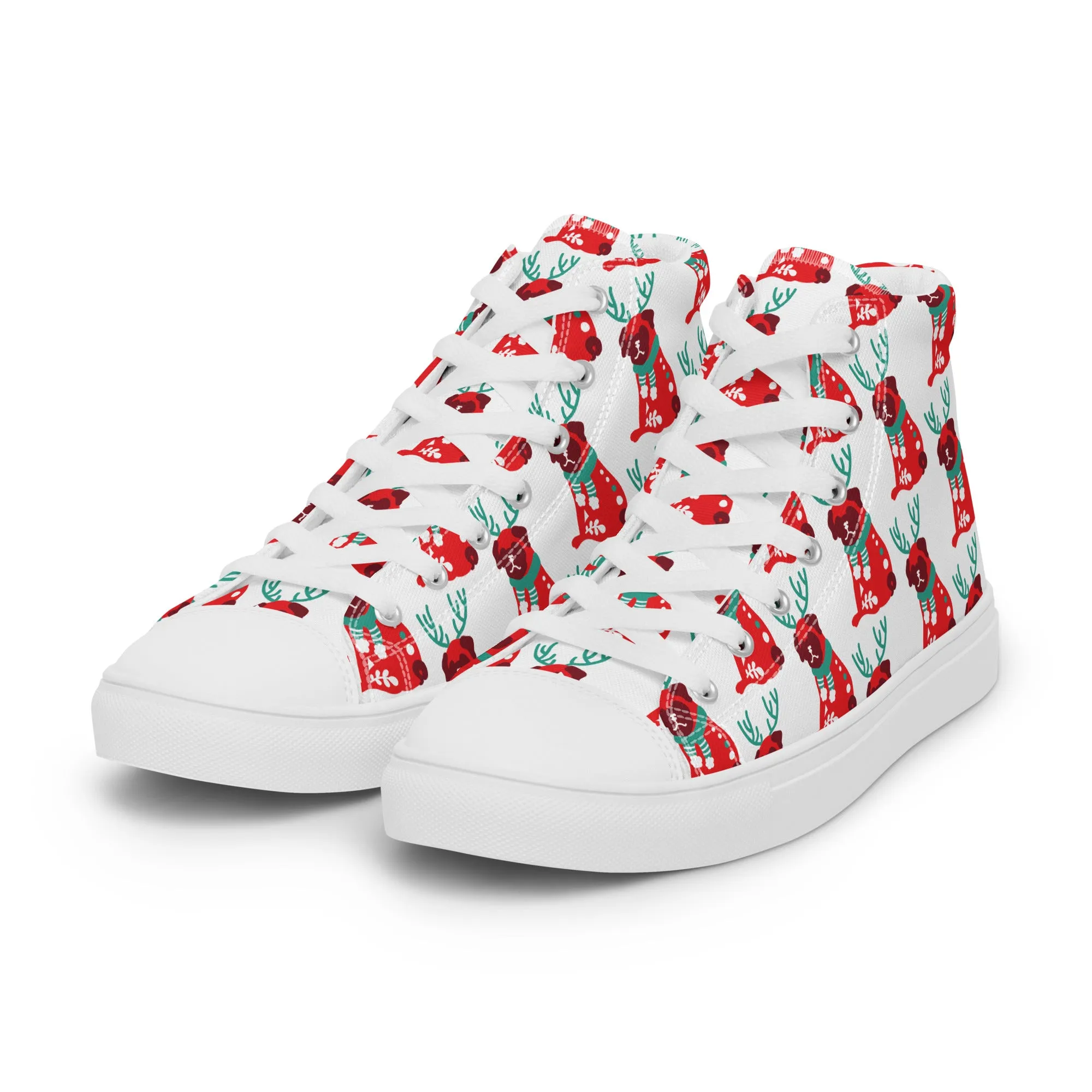 Women Christmas High Top Canvas Shoes (Glamourange Holiday Magic Canvas Shoes For Women - 0013)