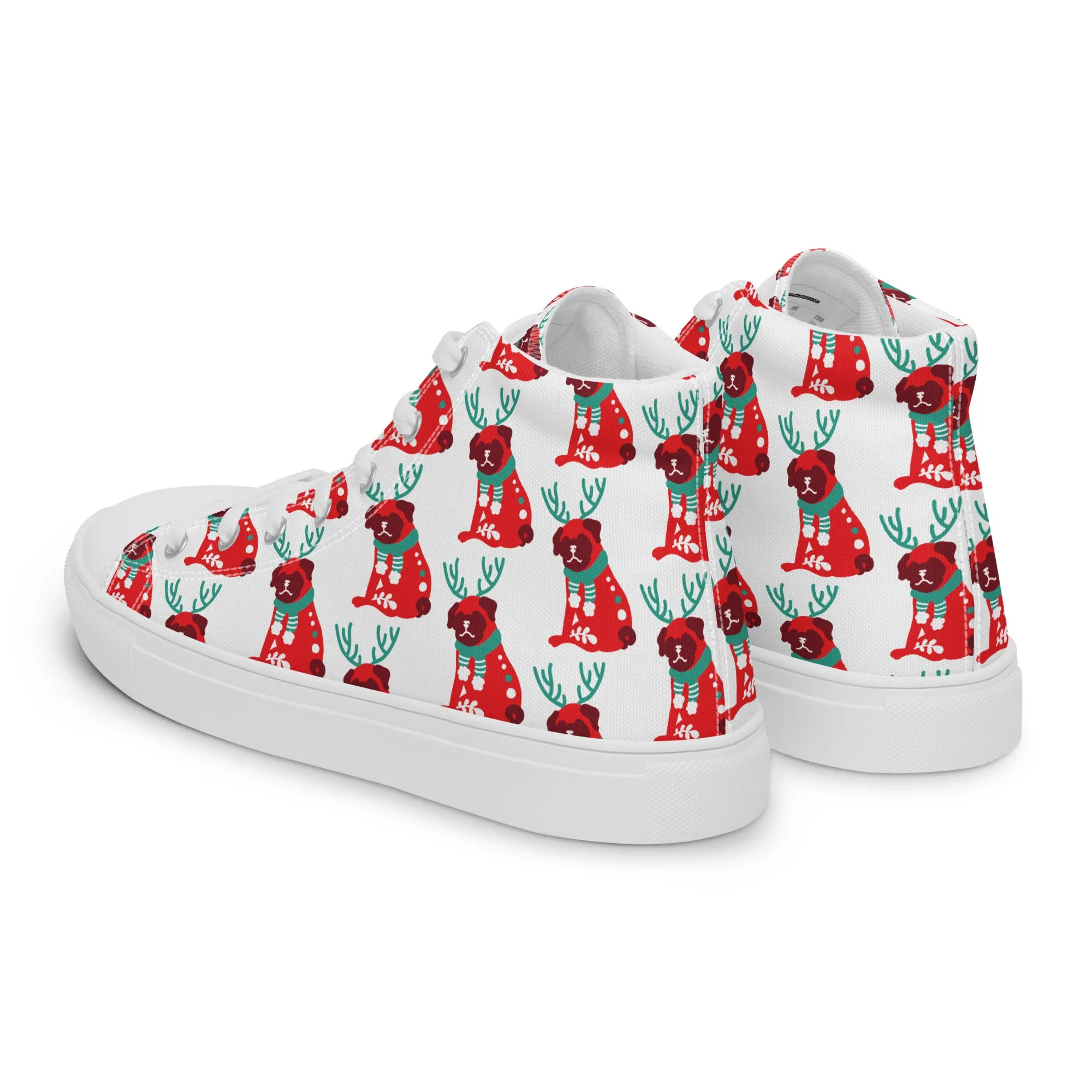 Women Christmas High Top Canvas Shoes (Glamourange Holiday Magic Canvas Shoes For Women - 0013)