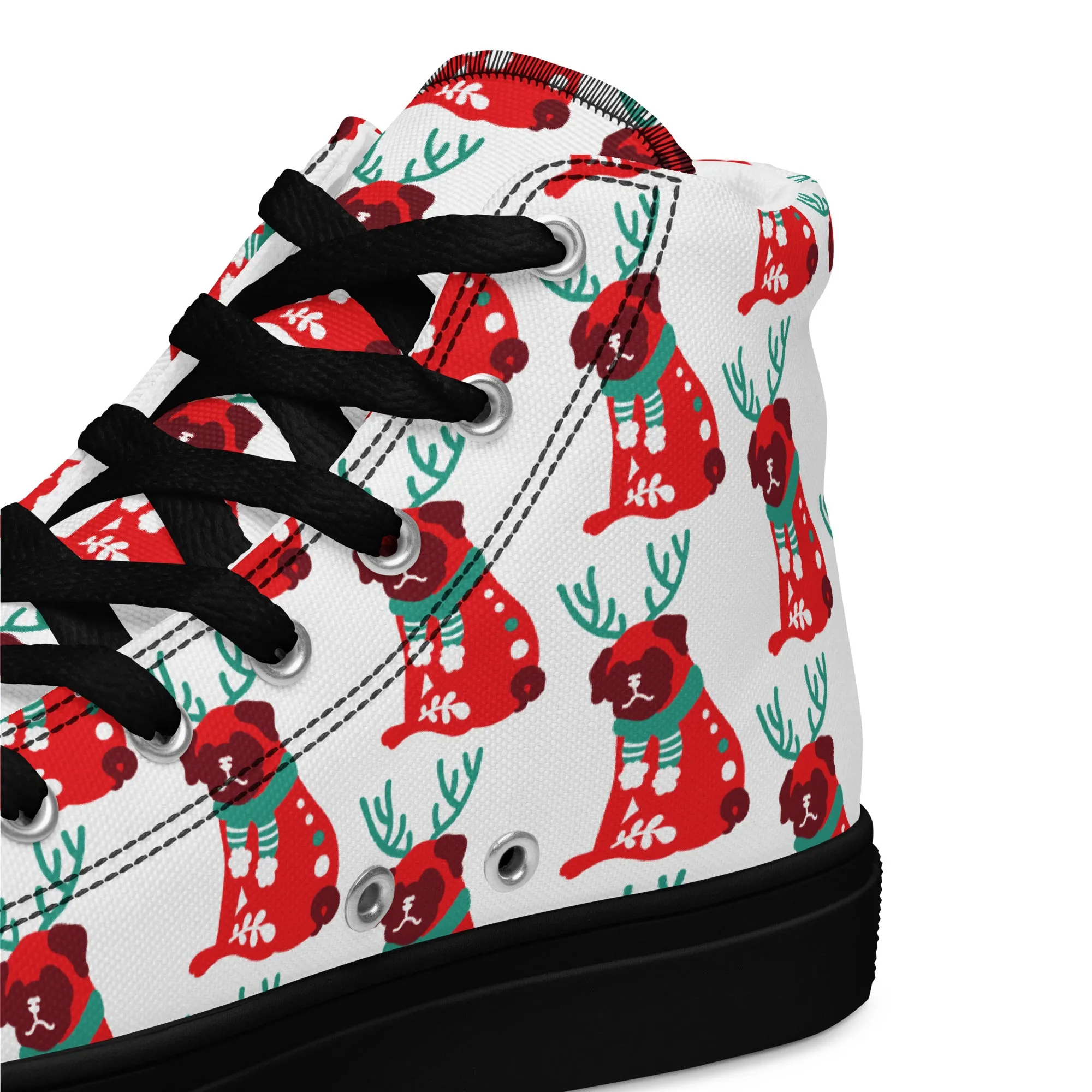 Women Christmas High Top Canvas Shoes (Glamourange Holiday Magic Canvas Shoes For Women - 0013)