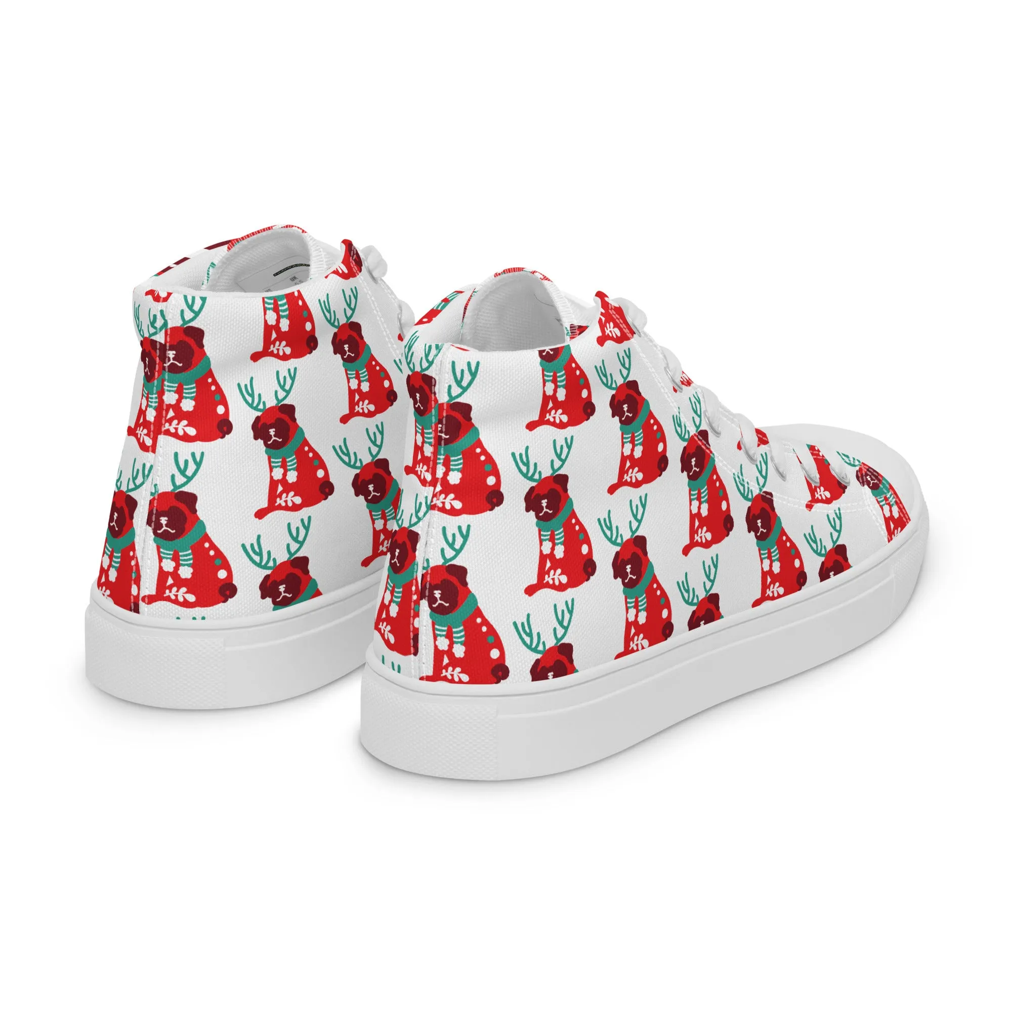 Women Christmas High Top Canvas Shoes (Glamourange Holiday Magic Canvas Shoes For Women - 0013)