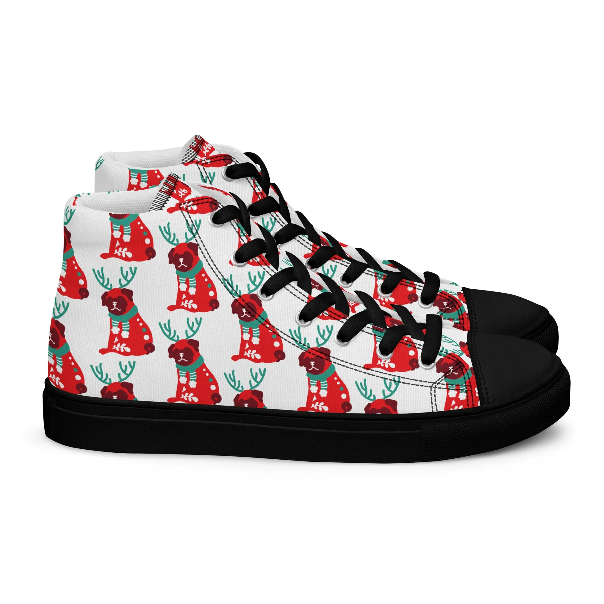 Women Christmas High Top Canvas Shoes (Glamourange Holiday Magic Canvas Shoes For Women - 0013)